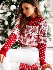 img 2 attached to Anna-Kaci Women'S Reindeer And Snowflake Patterned Christmas Sweater Pullover With Long Sleeves