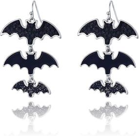 img 4 attached to Gothic Glam: RareLove'S Black Bat Dangle Earrings For Women & Girls – Perfect Halloween Costume Accessories