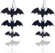 gothic glam: rarelove's black bat dangle earrings for women & girls – perfect halloween costume accessories logo