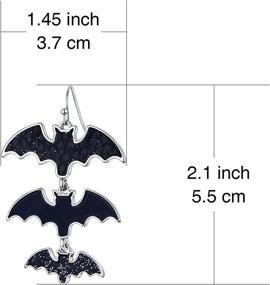 img 2 attached to Gothic Glam: серьги RareLove'S Black Bat с подвесками для женщин и девочек — идеальные аксессуары для костюма на Хэллоуин