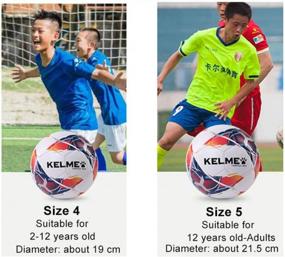 img 2 attached to Детский футбольный мяч KELME, размер 3/4/5, прочный футбольный мяч для мальчиков и девочек, тренировки в помещении и на открытом воздухе с насосом и иглой
