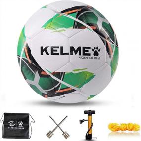img 4 attached to Детский футбольный мяч KELME, размер 3/4/5, прочный футбольный мяч для мальчиков и девочек, тренировки в помещении и на открытом воздухе с насосом и иглой