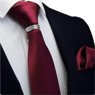 gusleson 3,15 "8 см однотонный мужской галстук, нагрудный платок и застежка для галстука + подарочная коробка логотип