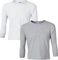 👕 gildan cotton sleeve t shirt 2 pack - boys' clothing: find stylish tops, tees & shirts логотип