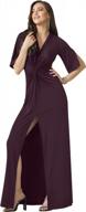 koh koh women's long/short sleeve v-neck maxi dress: sexy, slimming & casual for summer logo