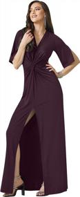 img 4 attached to KOH KOH Women's Long/Short Sleeve V-Neck Maxi Dress: Sexy, Slimming & Casual for Summer