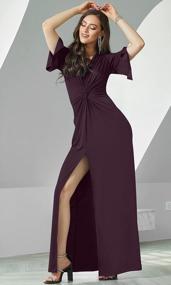 img 3 attached to KOH KOH Women's Long/Short Sleeve V-Neck Maxi Dress: Sexy, Slimming & Casual for Summer