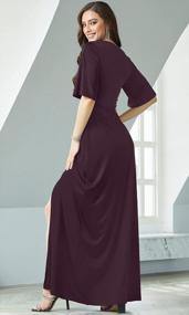 img 1 attached to KOH KOH Women's Long/Short Sleeve V-Neck Maxi Dress: Sexy, Slimming & Casual for Summer