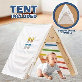 img 3 attached to 🏔️ Driddle Climbing Triangle with Tent: Safe & Colorful Wooden Climbing Toys for Toddlers & Baby - X-Large Foldable Indoor Gym for Kids - CPSIA Certified
