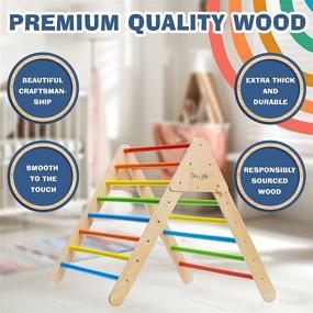 img 1 attached to 🏔️ Driddle Climbing Triangle with Tent: Safe & Colorful Wooden Climbing Toys for Toddlers & Baby - X-Large Foldable Indoor Gym for Kids - CPSIA Certified