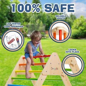 img 2 attached to 🏔️ Driddle Climbing Triangle with Tent: Safe & Colorful Wooden Climbing Toys for Toddlers & Baby - X-Large Foldable Indoor Gym for Kids - CPSIA Certified