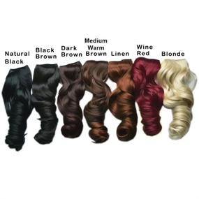 img 2 attached to REECHO 18 "1-Pack 3/4 Full Head Curly Wavy Clips In On Synthetic Hair Extensions Hairpieces For Women 5 Clips 4.0 Oz Per Piece - Medium Warm Brown