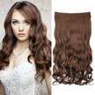 reecho 18" 1-pack 3/4 full head curly wavy clips in on synthetic hair extensions hairpieces for women 5 clips 4.0 oz per piece - medium warm brown logo
