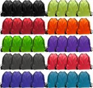 40-pack goodtou drawstring bags - nylon cinch sports backpacks with drawstring closure in 10 vibrant colors - bulk draw string bags for everyday use logo