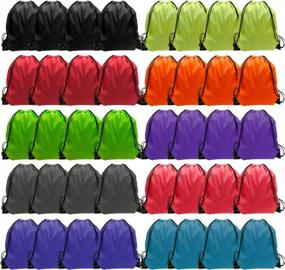 img 4 attached to 40-Pack GoodtoU Drawstring Bags - Nylon Cinch Sports Backpacks With Drawstring Closure In 10 Vibrant Colors - Bulk Draw String Bags For Everyday Use
