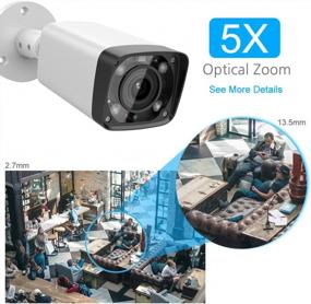 img 2 attached to 4-мегапиксельная IP-камера безопасности PoE с 5-кратным оптическим зумом, моторизованным объективом 2,7–13,5 мм, ИК-ночным видением 197 футов, слотом для SD-карты 128 ГБ, водонепроницаемой камерой наружного наблюдения IP67 - VIKYLIN Starlight