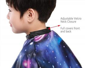 img 1 attached to Starry Sky Space Printed Barber Cape For Children'S Haircuts, Styling, And Shampooing