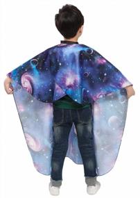 img 3 attached to Starry Sky Space Printed Barber Cape For Children'S Haircuts, Styling, And Shampooing