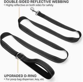 img 3 attached to Reflective Dog Leash, Double-Sided 6/5/4FT Nylon Lead With Padded Handle For Medium & Large Dogs - Perfect For Walking And Training - Black