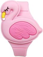 toddler girls' learning watch: 3d cute pink flamingo shape clamshell design digital led watch for ages 3-8 - perfect birthday gift and toy for 3-8 year olds logo
