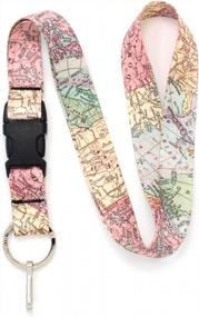 img 4 attached to Premium USA-Made Map Lanyard With Buckle And Flat Ring | Buttonsmith