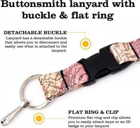 img 3 attached to Premium USA-Made Map Lanyard With Buckle And Flat Ring | Buttonsmith