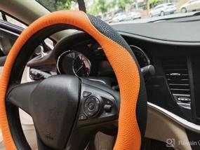 img 3 attached to Universal Car Leather Steering Wheel Cover