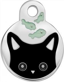 img 1 attached to Personalized Cat ID Tags With Kitten Face & Fish Patterns - Custom Engraved For Kittens And Small Medium Dogs