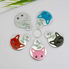 img 2 attached to Personalized Cat ID Tags With Kitten Face & Fish Patterns - Custom Engraved For Kittens And Small Medium Dogs