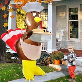 img 1 attached to 6Ft Thanksgiving Inflatable Decoration Outdoor - Blow Up Turkey W/ Pumpkin Pie LED Lights For Lawn Garden Home Fall Holiday Harvest Decorations