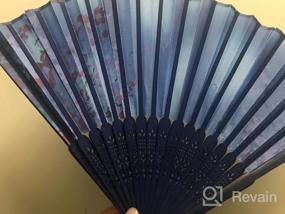 img 7 attached to Stay Cool And Stylish: OMyTea Folding Hand Fans For Women - Perfect For Any Occasion
