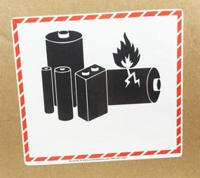 img 1 attached to Lithium Ion Battery Icon Warning Labels Blank Space To Write In 2019 Compliant 4.5 X 5 Inch 500 Adhesive Stickers