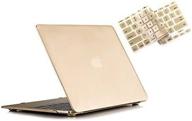 protect your macbook 12-inch with style: ruban retina gold hard case and keyboard cover logo