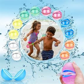 img 4 attached to 🎈 Qidordour Reusable Water Balloons: 12 pcs Refillable Silicone Water Bombs Balls for Endless Summer Water Fun!