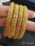 img 1 attached to 💐 Exquisite Floral Design Indian Bridal Weddings Bangle Set - Yellow Chimes 4Pcs Gold Plated Traditional Bangles for Women and Girls review by Mike Meyers