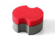 maxshine foam combine eva waxing applicator sponge, black & red, dia: 7.4cm logo