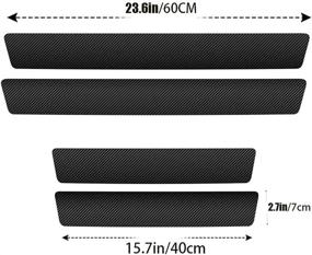 img 2 attached to Fanshihua 4Pcs/Set For Adventure Awaits Door Entry Guard Carbon Fiber Textured Leather Car Door Sill Protector Stickers