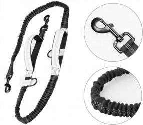 img 2 attached to Cos2Be Pets Accessories For Dogs-Soft Adjustable Reflective No Pull Harness/Retractable Hands Free Dog Reflective Leash With Dual Bungees/Updated Version Pet Treat Pouch (One Size, Leash& Belt)