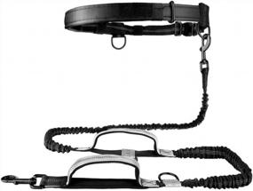 img 4 attached to Cos2Be Pets Accessories For Dogs-Soft Adjustable Reflective No Pull Harness/Retractable Hands Free Dog Reflective Leash With Dual Bungees/Updated Version Pet Treat Pouch (One Size, Leash& Belt)