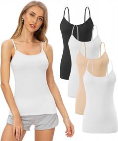 img 4 attached to Adjustable Strappy Camisole Tank Top For Women By AMVELOP - Perfect For Layering And Everyday Wear