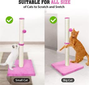 img 2 attached to 🐱 31'' Tall Cat Scratching Post - Large Indoor Cats Scratcher with Hanging Ball - Petellow Cat Claw Scratching Posts Pink