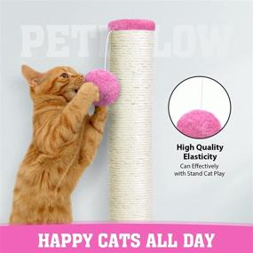 img 1 attached to 🐱 31'' Tall Cat Scratching Post - Large Indoor Cats Scratcher with Hanging Ball - Petellow Cat Claw Scratching Posts Pink