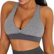 seasum women's textured sports bras - high support crop tops for yoga, gym workouts, and middle impact activities logo