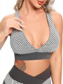 img 2 attached to SEASUM Women'S Textured Sports Bras - High Support Crop Tops For Yoga, Gym Workouts, And Middle Impact Activities