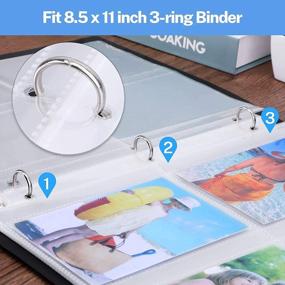 img 1 attached to MaxGear Photo Sleeves For 3 Ring Binder - (3.5 X 5, 30 Pack) For 240 Photos, Archival Photo Pages Photo Album Pages Photo Sheet Protector Refill Pages 8.5 X 11, 4 Pockets Per Page Holds 8 Pictures