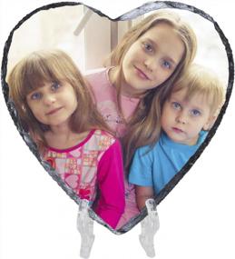 img 4 attached to Customized Heart-Shaped Rock Slate Photo Frame: The Perfect Mother'S Day Gift For Your Mom!