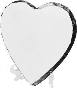 img 2 attached to Customized Heart-Shaped Rock Slate Photo Frame: The Perfect Mother'S Day Gift For Your Mom!