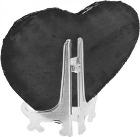 img 1 attached to Customized Heart-Shaped Rock Slate Photo Frame: The Perfect Mother'S Day Gift For Your Mom!