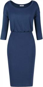 img 3 attached to Flattering And Chic: Moyabo Women'S 3/4 Sleeve Office Pencil Dress