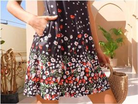 img 1 attached to Women'S Summer Floral Print Sleeveless/Short Sleeve Sundress With Pockets Casual Loose Swing T-Shirt Dress